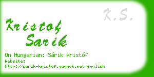 kristof sarik business card