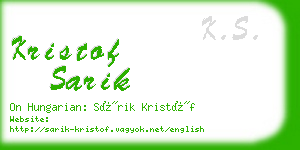 kristof sarik business card